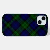 Coques Case-Mate iPhone Tartan Black Watch bleu vert carreaux (Verso (horizontal))