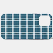 Coques Case-Mate iPhone Tartan bleu et blanc (Verso (horizontal))