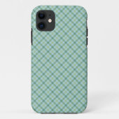 Coques Case-Mate iPhone Tartan bleu vert (Dos)