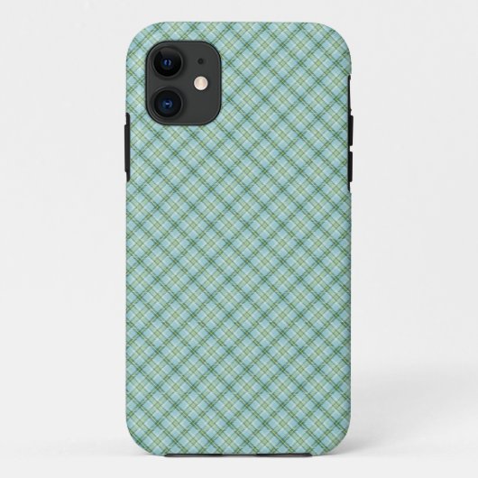 Coques Case-Mate iPhone Tartan bleu vert (Dos)