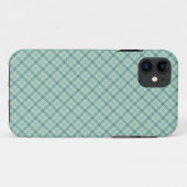 Coques Case-Mate iPhone Tartan bleu vert (Dos (Horizontal))