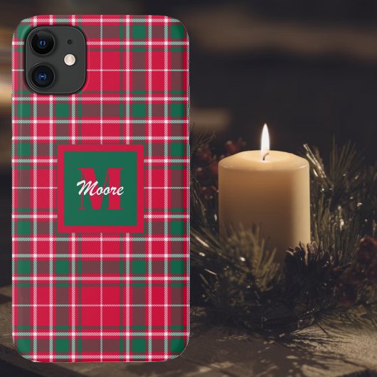 Coques Case-Mate iPhone Tartan - Boîtier rouge vert et blanc cassé