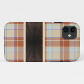 Coques Case-Mate iPhone Tartan Brown orange avec ruban (Dos (Horizontal))