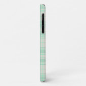 Coques Case-Mate iPhone Tartan - ciment blanc avec diverses teintes vertes (Dos/Gauche)