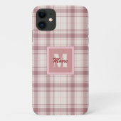 Coques Case-Mate iPhone Tartan - ciment blanc avec teintes roses (Dos)