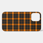Coques Case-Mate iPhone Tartan d'Halloween plaid. Motif écossais en orange (Verso (horizontal))