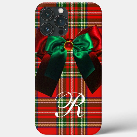 COQUES Case-Mate iPhone TARTAN ÉCOSSAIS ET ROUGE GREEN BOWS NOËL PARTI (Verso)