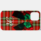 COQUES Case-Mate iPhone TARTAN ÉCOSSAIS ET ROUGE GREEN BOWS NOËL PARTI (Verso (horizontal))
