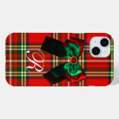 COQUES Case-Mate iPhone TARTAN ÉCOSSAIS ET ROUGE GREEN BOWS NOËL PARTI (Verso (horizontal))
