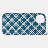 Coques Case-Mate iPhone Tartan en bleu et blanc (Verso (horizontal))