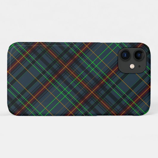 Coques Case-Mate iPhone Tartan en bleu, orange, vert... (Dos (Horizontal))