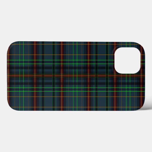 Coques Case-Mate iPhone Tartan en bleu, orange, vert (Verso (horizontal))
