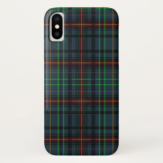 Coques Case-Mate iPhone Tartan en bleu, orange, vert... (Dos)