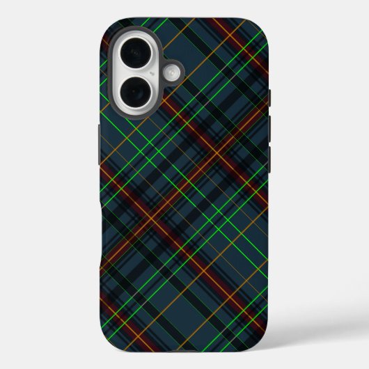 Coques Case-Mate iPhone Tartan en bleu, orange, vert... (Verso)