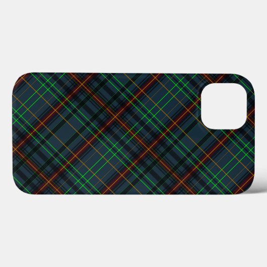 Coques Case-Mate iPhone Tartan en bleu, orange, vert (Verso (horizontal))
