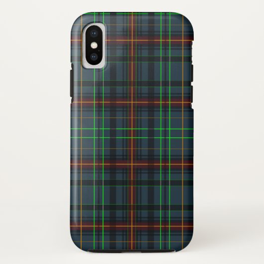 Coques Case-Mate iPhone Tartan en bleu, orange, vert... (Dos)