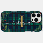 Coques Case-Mate iPhone Tartan en forme de serrure de monogramme rustique (Verso (horizontal))