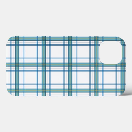 Coques Case-Mate iPhone Tartan en turquoise (Verso (horizontal))