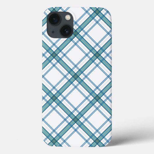 Coques Case-Mate iPhone Tartan en turquoise (Verso)