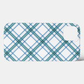Coques Case-Mate iPhone Tartan en turquoise (Verso (horizontal))