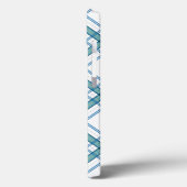 Coques Case-Mate iPhone Tartan en turquoise (Verso / Gauche)