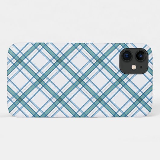 Coques Case-Mate iPhone Tartan en turquoise... (Dos (Horizontal))