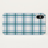 Coques Case-Mate iPhone Tartan en turquoise... (Dos (Horizontal))