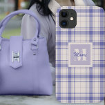 Case-Mate iPhone Case Tartan - et violet clair - Téléphone<br><div class="desc">Tartan en violet,  violet clair (pétale d'orchidées) et ciment (blanc cassé). Autres couleurs disponibles.</div>