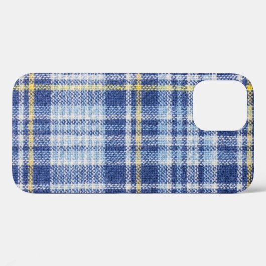Coques Case-Mate iPhone Tartan jaune bleu : Plaid tendance (Verso (horizontal))