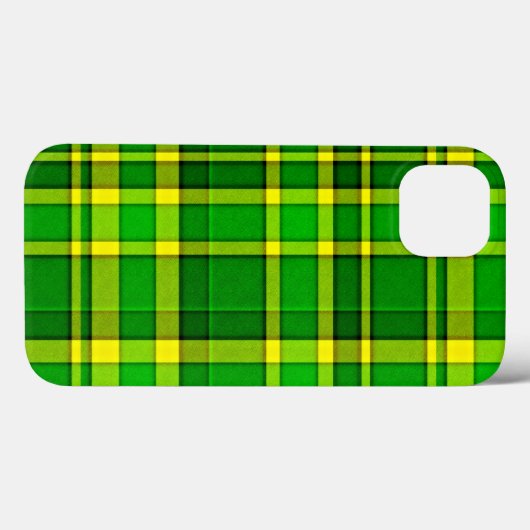 Coques Case-Mate iPhone Tartan jaune vert (Verso (horizontal))