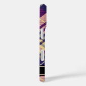 Coques Case-Mate iPhone Tartan mauve, or et bleu (Verso / Droite)