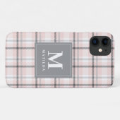 Coques Case-Mate iPhone Tartan monogramme plaid (Dos (Horizontal))
