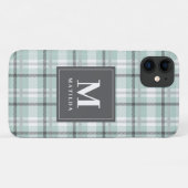 Coques Case-Mate iPhone Tartan monogramme plaid (Dos (Horizontal))