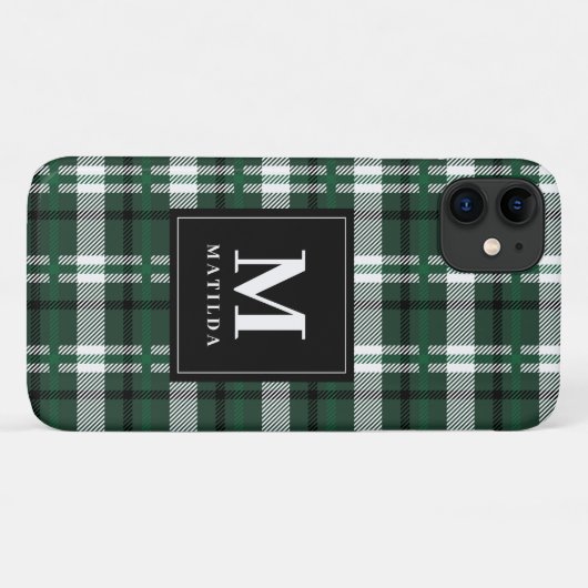 Coques Case-Mate iPhone Tartan monogramme plaid (Dos (Horizontal))