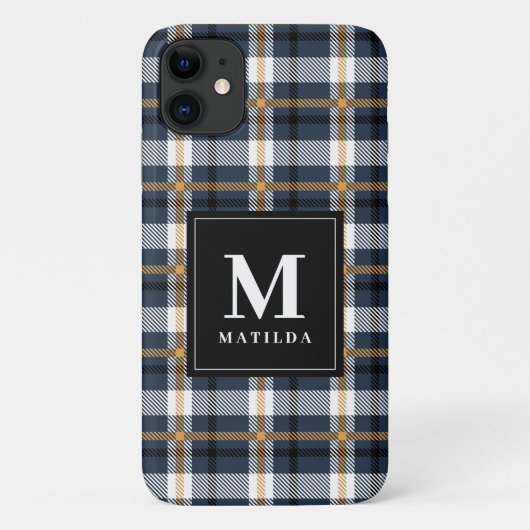 Coques Case-Mate iPhone Tartan monogramme plaid (Dos)