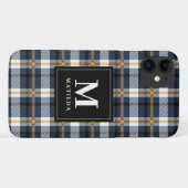 Coques Case-Mate iPhone Tartan monogramme plaid (Dos (Horizontal))