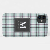 Coques Case-Mate iPhone Tartan monogramme plaid (Dos (Horizontal))