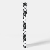 Coques Case-Mate iPhone Tartan motif Noël noir blanc Monogramme (Verso / Droite)