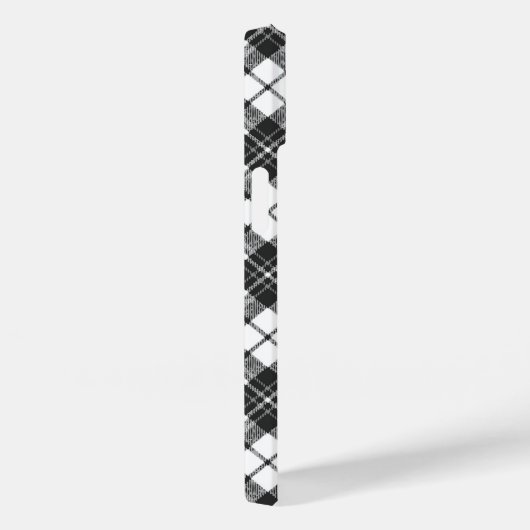 Coques Case-Mate iPhone Tartan motif Noël noir blanc Monogramme (Verso / Droite)