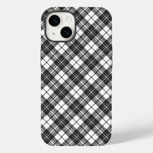Coques Case-Mate iPhone Tartan motif vacances Noël noir blanc (Verso)