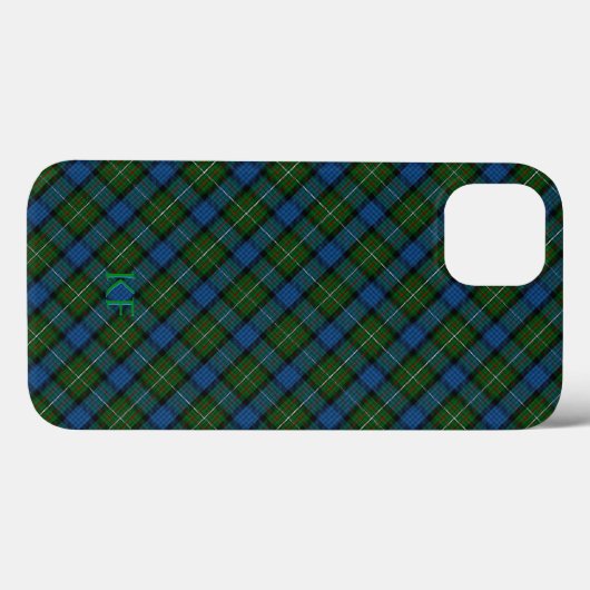 Coques Case-Mate iPhone Tartan officiel Fergusson avec monogramme / nom (Verso (horizontal))