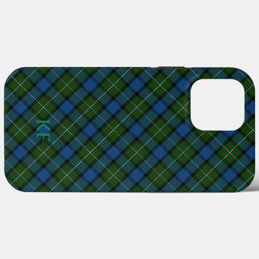 Coques Case-Mate iPhone Tartan officiel Fergusson avec monogramme / nom (Verso (horizontal))
