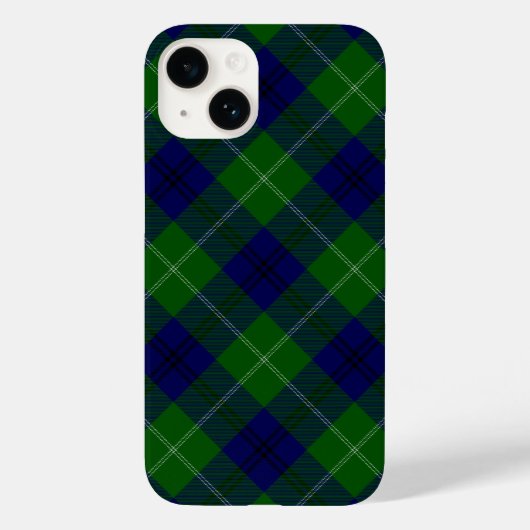 Coques Case-Mate iPhone tartan Oliphant bleu vert carreaux (Verso)