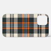 Coques Case-Mate iPhone Tartan plaid automne motif en noir, orange, bleu (Verso (horizontal))