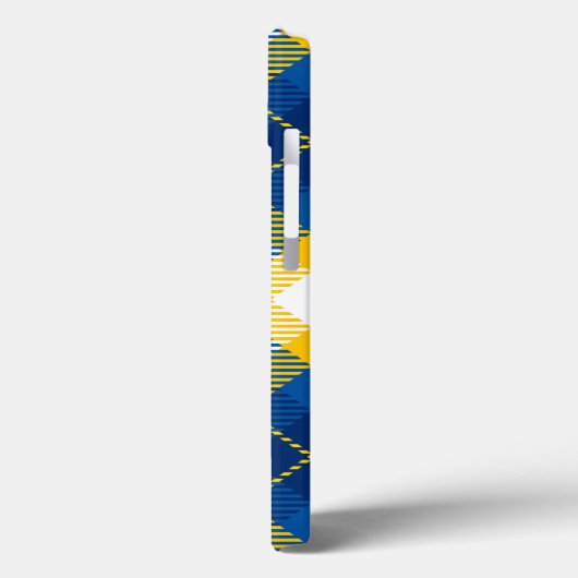 Coques Case-Mate iPhone Tartan Plaid bleu jaune (Verso / Gauche)