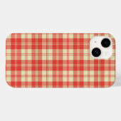 Coques Case-Mate iPhone Tartan plaid de clan rouge et blanc (Verso (horizontal))