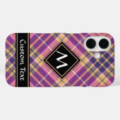 Coques Case-Mate iPhone Tartan rose, or et bleu (Verso (horizontal))