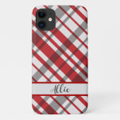 Coques Case-Mate iPhone Tartan rouge, blanc et gris sur mesure (Dos)