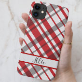 Coques Case-Mate iPhone Tartan rouge, blanc et gris sur mesure