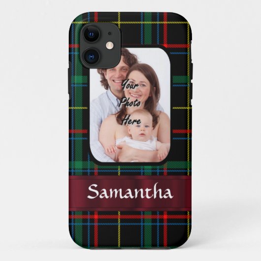 Coques Case-Mate iPhone Tartan rouge et vert (Dos)